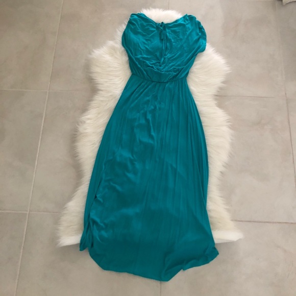Teal High Low Maxi Dress, size Small - Picture 6 of 7